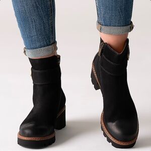 Paul Green Halo Black Ankle Boots